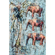 Paul Ulan-Taylor, Pink Elephants and a Coconut Tree, mixed media on acid-free paper, 55 x 37 cm (21⅝ x 14⅝ in), 2017