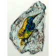 Paul Ulan-Taylor, Sun Bird Study, mixed media on linoleum, 18 x 11.7 cm (7⅛ x 4⅝ in), 2017 SOLD